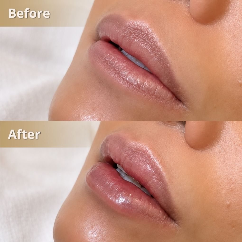 Foto sebelum dan sesudah Filler Bibir pada pasien The Mercy Clinic