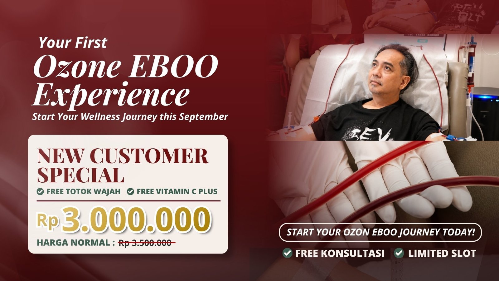 Promo terapi Ozon EBOO di The Mercy Clinic, pembersihan darah menyeluruh dengan standar medis steril